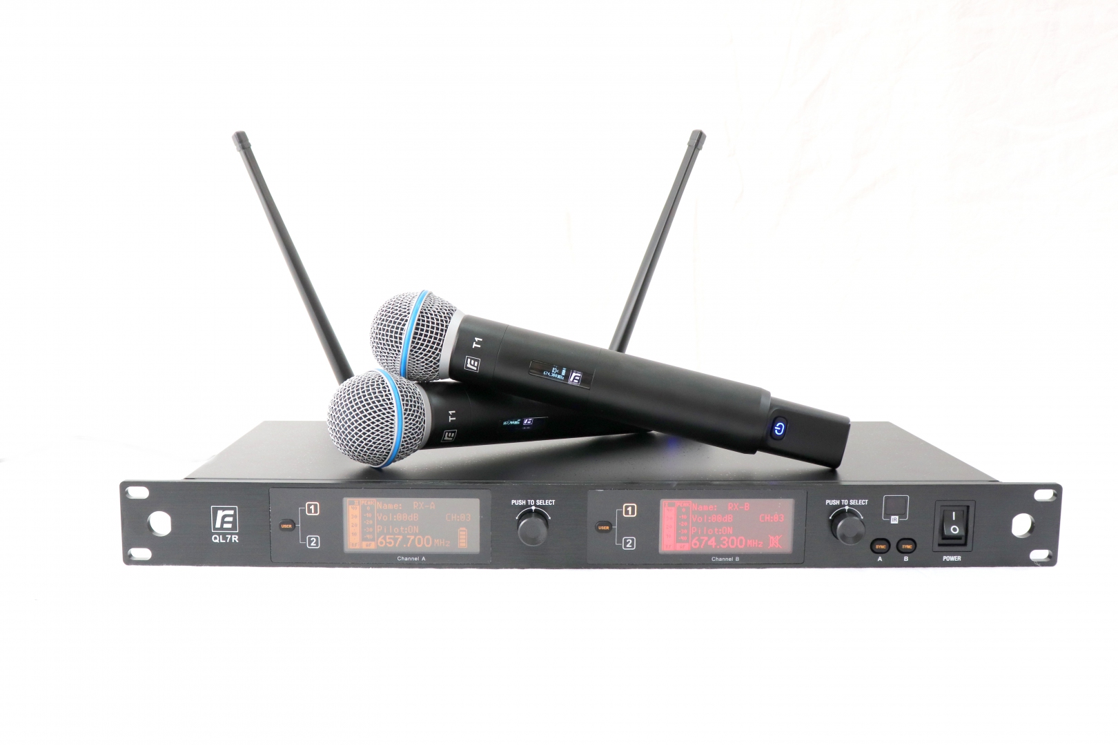 RFIntell QL7R/T1-B 720,500-754,000 МГц 2-канальная радиосистема с 2-мя ручными микрофонами в Нефтеюганске